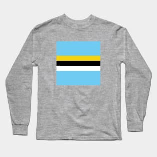 St Lucia Color Block - Blue Yellow Black White Long Sleeve T-Shirt